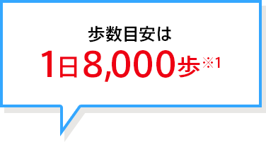 歩数目安は1日8,000歩※1